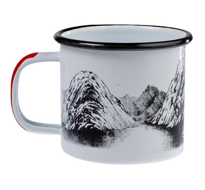 A. Blöchl Emaille Tasse mit Bergmotiv (450 ml)